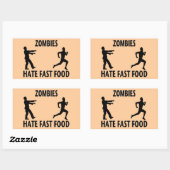 Zombie Fast Food Rechteckiger Aufkleber (Blatt)