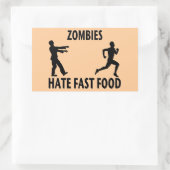 Zombie Fast Food Rechteckiger Aufkleber (Tasche)
