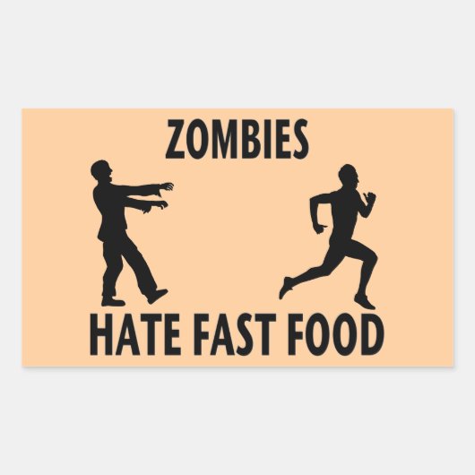 Zombie Fast Food Rechteckiger Aufkleber (Vorderseite)