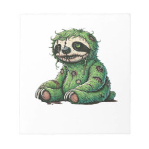 Zombie Faultier Halloween Zombie Faultier Zombie L Notizblock