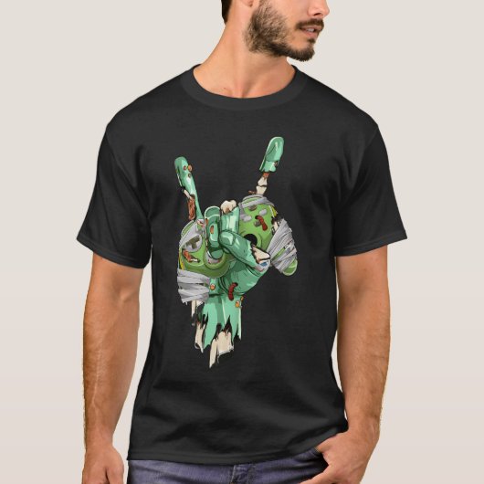 Zombie-Felsenhand hält Mummy-Gaming-Controller g T-Shirt (Vorderseite)
