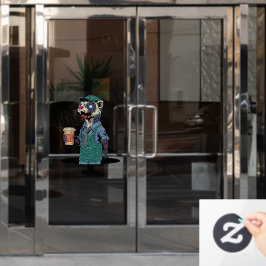 Zombie Ferret Barista Fensteraufkleber