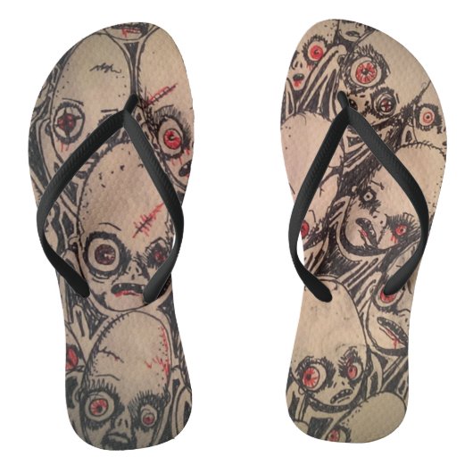 Zombie-Flip-Flops Badesandalen (Fußbett)