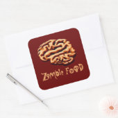 Zombie Food Brains Halloween Labels Haunted House Quadratischer Aufkleber (Umschlag)