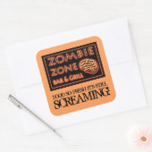 Zombie Food so frisch noch schreiend Halloween Quadratischer Aufkleber (Umschlag)
