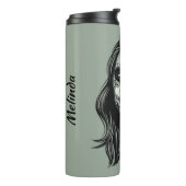 Zombie-Frauen-Name- u. -farbtrommel Thermosbecher (Nach links gedreht)