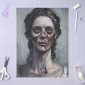 Zombie-Frauen-Porträt Seidenpapier (Basteln)