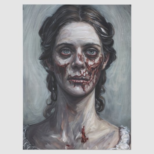 Zombie-Frauen-Porträt Seidenpapier (Vorderseite)