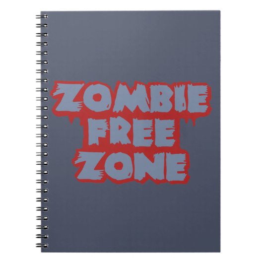 Zombie Free Zone - benutzerdefiniertes Notebook Notizblock (Vorderseite)