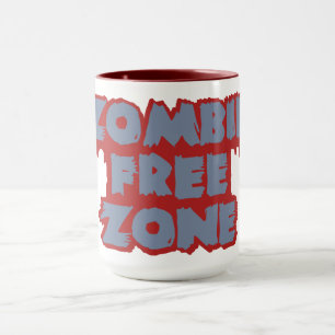 Zombie Free Zone Tasse - wählen Sie Stil & Farbe