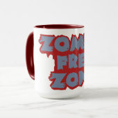 Zombie Free Zone Tasse - wählen Sie Stil & Farbe (Vorderseite Links)