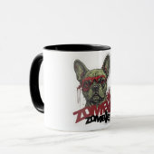 Zombie Frenchie Tasse (Vorderseite Links)