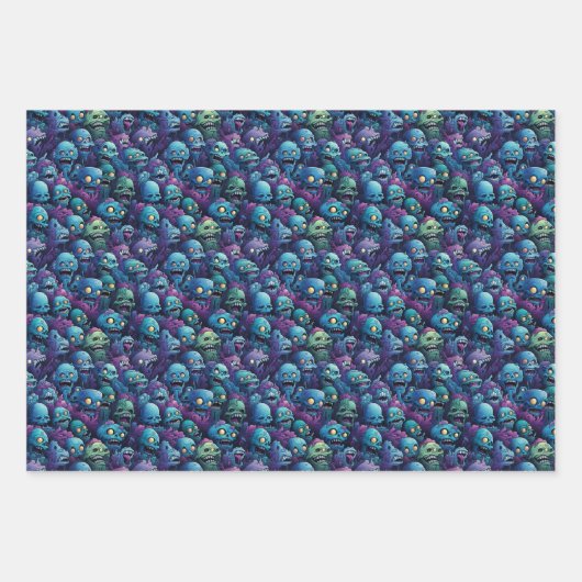 Zombie Frenzy Wrapping Paper Geschenkpapier Set (Vorderseite 3)