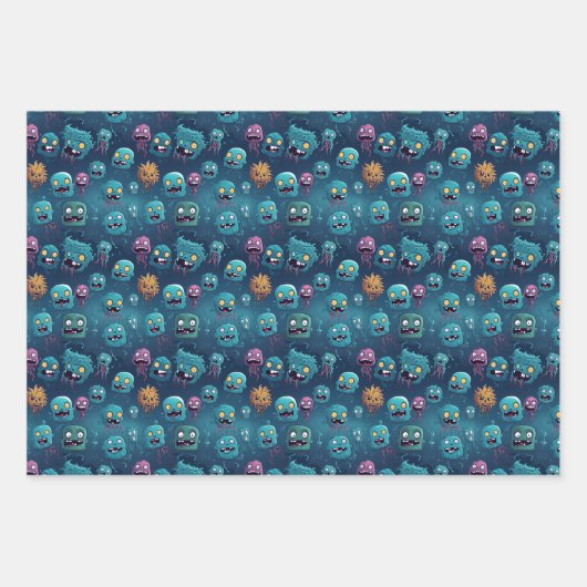 Zombie Frenzy Wrapping Paper Geschenkpapier Set (Vorderseite 2)