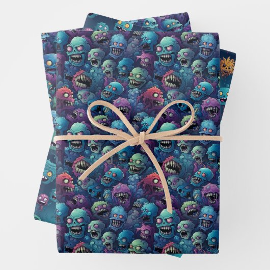 Zombie Frenzy Wrapping Paper Geschenkpapier Set (Beispiel)