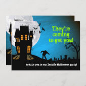 Zombie-Friedhof-Halloween-Party Einladung (Vorne/Hinten)