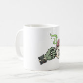 Zombie Fuel Brain Funny Halloween Kaffeetasse (Vorderseite Links)