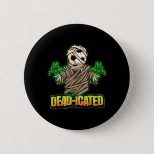 Zombie-Fußballspieler Gruseliger Fußball Halloween Button