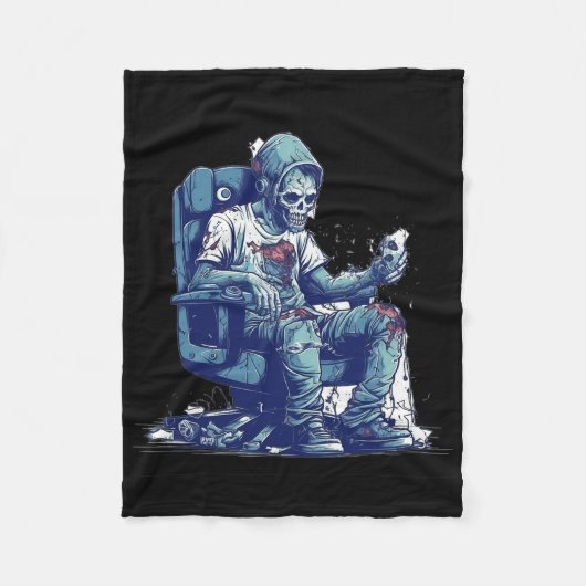 Zombie Gamer Halloween Costume Gaming Videospiel C Fleecedecke (Vorderseite)
