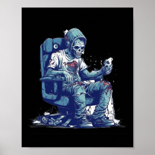 Zombie Gamer Halloween Costume Gaming Videospiel C Poster