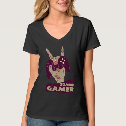zombie gamer hand of grab with controller gaming c T-Shirt (Vorderseite)