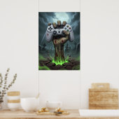 Zombie-Gamer-Hand - Untote Controller-Griff Poster (Küche)