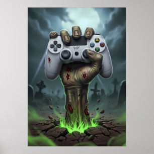 Zombie-Gamer-Hand - Untote Controller-Griff Poster