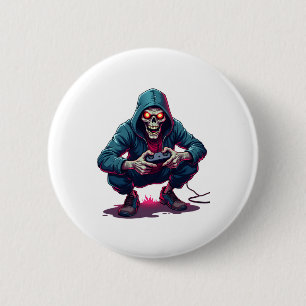 Zombie-Gamer – Lustiges Halloween-Gaming-Shirt Button