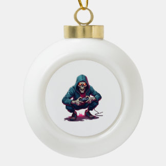 Zombie-Gamer � Lustiges Halloween-Gaming-Shirt Keramik Kugel-Ornament