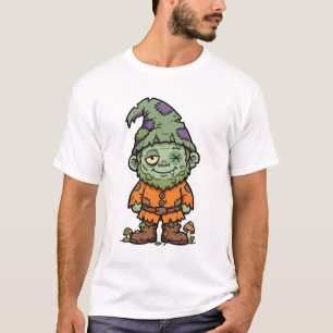 Zombie-Garten-Gnom lustige Halloween-Kunst T-Shirt