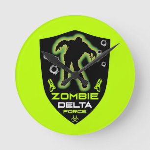 Zombie Geburtstag Jungen Runde Wanduhr
