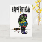 Zombie-Geburtstags-Karte Karte (Gelbe Blume)