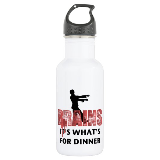 Zombie-Gehirn-Abendessen Trinkflasche (Vorderseite)