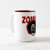 ZOMBIE Gelbe Augen Zweifarbige Tasse (Vorderseite Links)