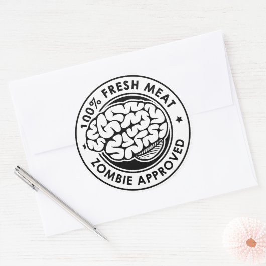 Zombie genehmigt runder aufkleber (Umschlag)