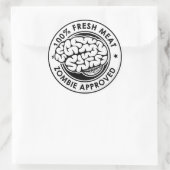 Zombie genehmigt runder aufkleber (Tasche)