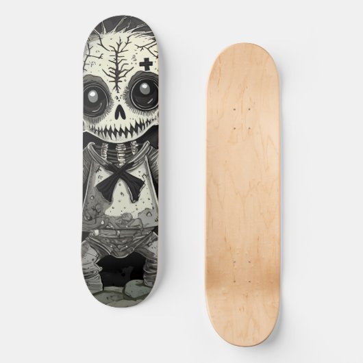 Zombie Geschenk Halloween Horror Kreuz Vodoo Skateboard (Vorderseite)