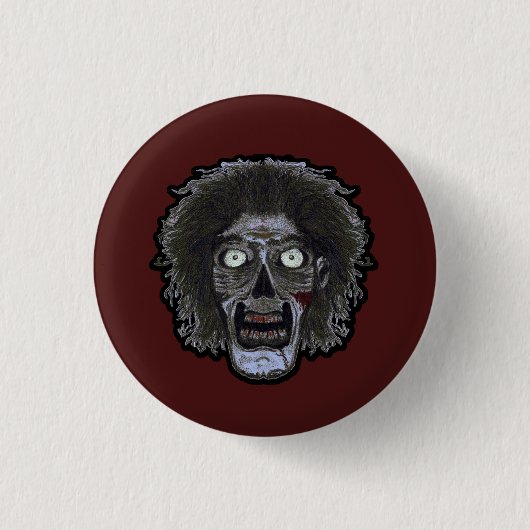 ZOMBIE-Gesicht - Farbbild Button (Vorderseite)