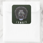 ZOMBIE-Gesicht - Farbbild Quadratischer Aufkleber (Tasche)