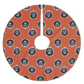 Zombie-Gesicht in Orange Polyester Weihnachtsbaumdecke (Vorderseite)