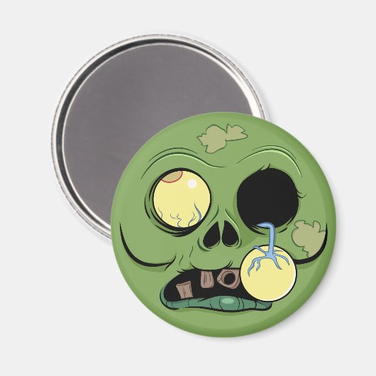 Zombie-Gesicht mit Augentropfen Magnet (Vorderseite/Rückseite)