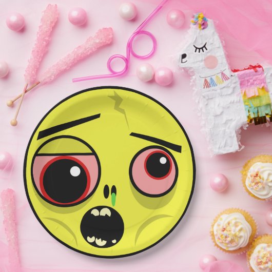 Zombie-Gesicht Pappteller (Party)