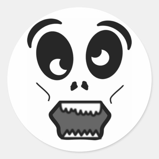 ZOMBIE-GESICHT RUNDER AUFKLEBER (Vorderseite)