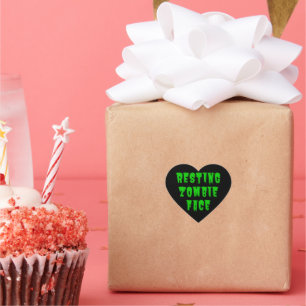 Zombie-Gesicht - Sonnenbrand 2022 Herz-Aufkleber