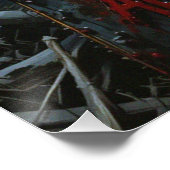 Zombie Ghoul Gruseliger Friedhof Vollmond Poster (Ecke)