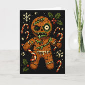 Zombie Gingerbread Man Christmas Zombie T Shirt Karte (Vorderseite)
