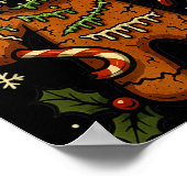 Zombie Gingerbread Man Christmas Zombie T Shirt Poster (Ecke)