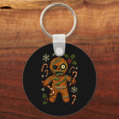 Zombie Gingerbread Man Christmas Zombie T Shirt  Schlüsselanhänger (Vorderseite)