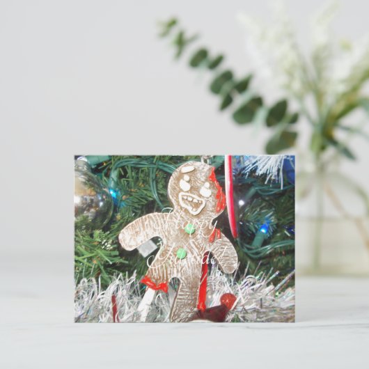 Zombie gingerbread Man Postkarte (Stehend Vorderseite)