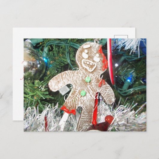 Zombie gingerbread Man Postkarte (Vorne/Hinten)